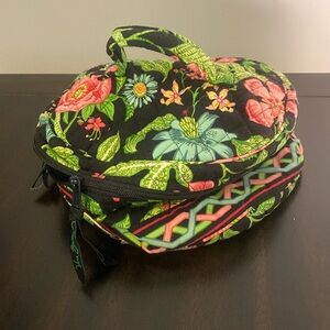 Vera Bradley Botanica Round Cosmetic Jewelry Travel Bag w/ Pockets